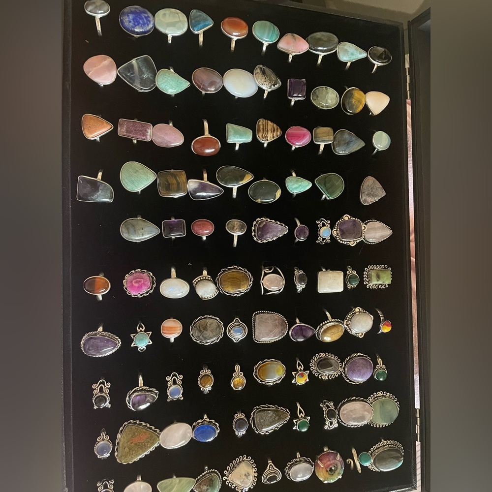 Gemstone sterling dipped rings $15 each